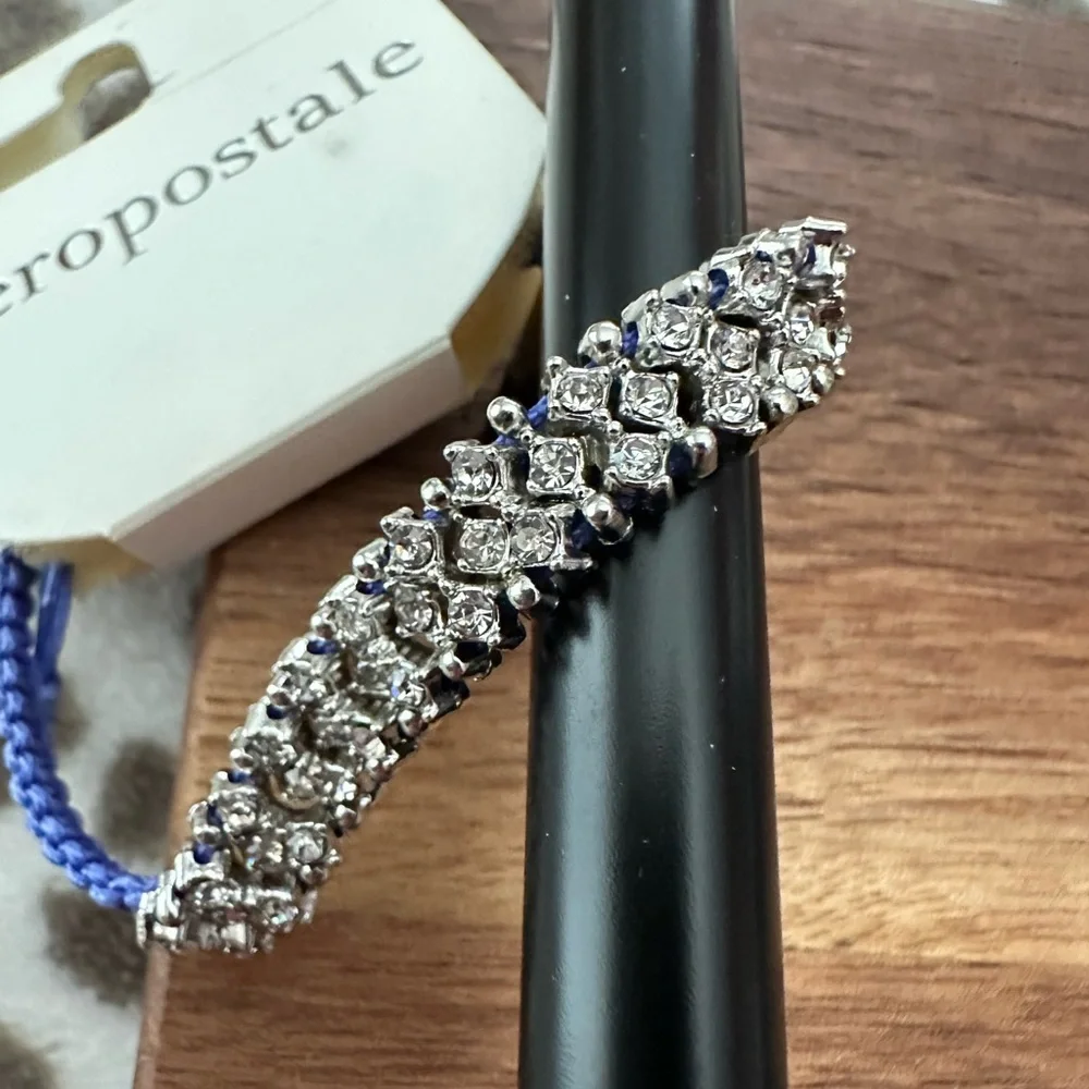 Aeropostale Gem and Cord Adjustable Bracelet